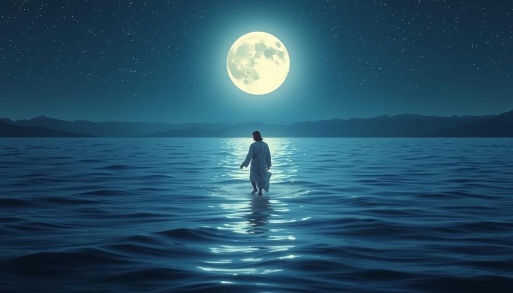Jesus walks on water