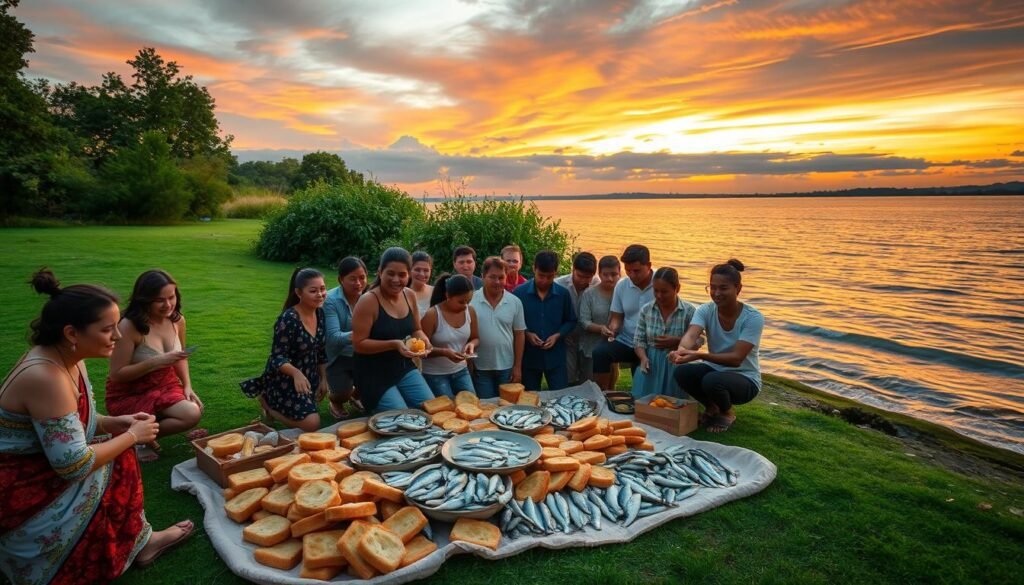 Miracle of feeding the five thousand